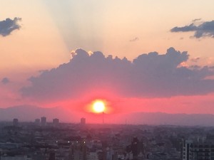 夕日と、、