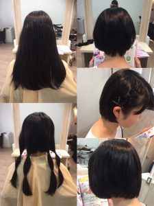 ヘアドネーションを。