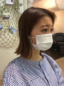 切りっぱなしスタイル♪。